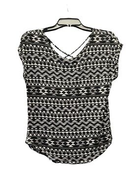 Black & White Aztec Pattern Women's Top - Strappy Back